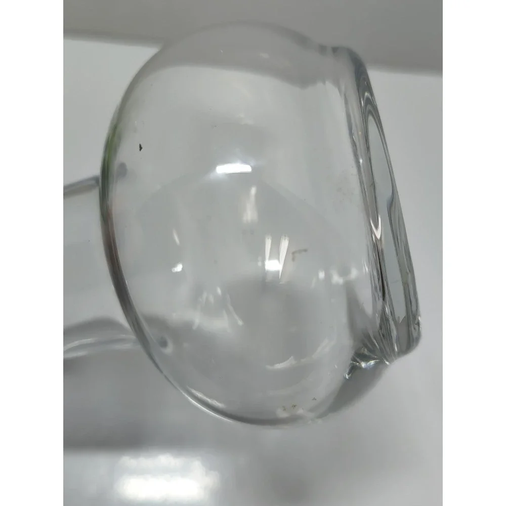 Blown Glass Flower Vase Set Green Ruffled Fluted Rim Optic Swirl & Clear Slender